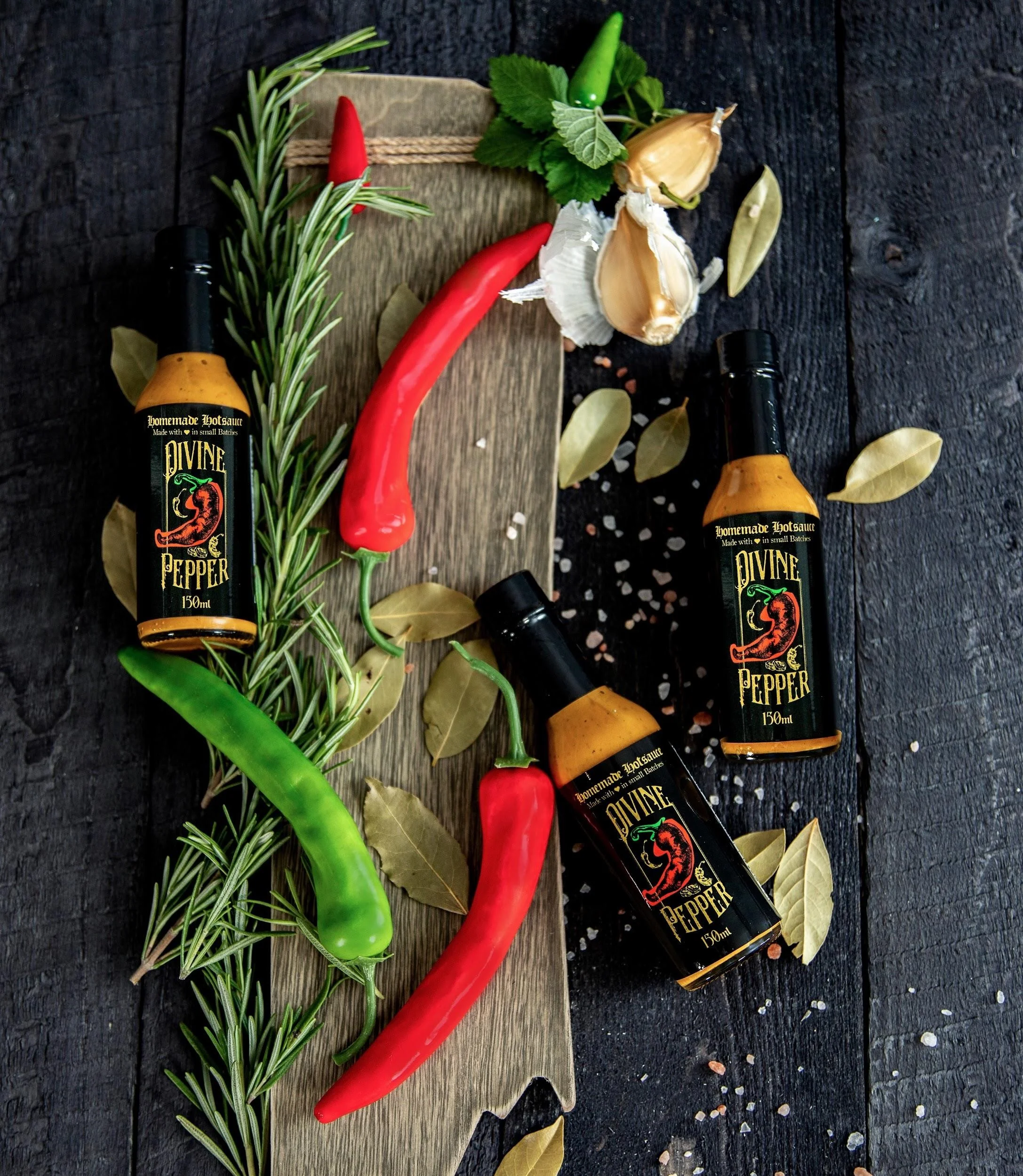 Divine Peppers bottles